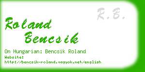 roland bencsik business card